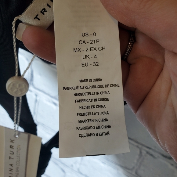 TRINA Turk Black Bikini Top sz 0 NWT - Picture 7 of 8